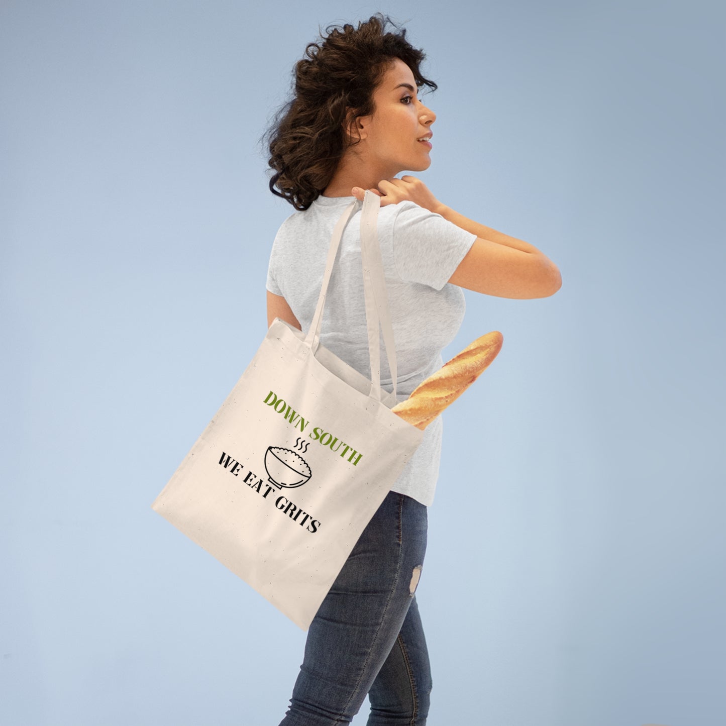We Eat Grits Tote Bag