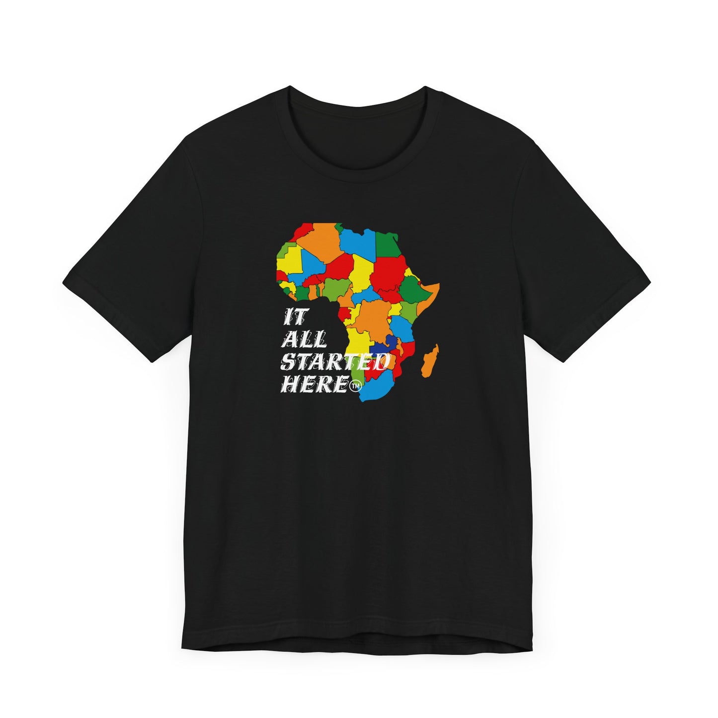 It All Started Here, Africa, Unisex Jersey Short Sleeve Tee