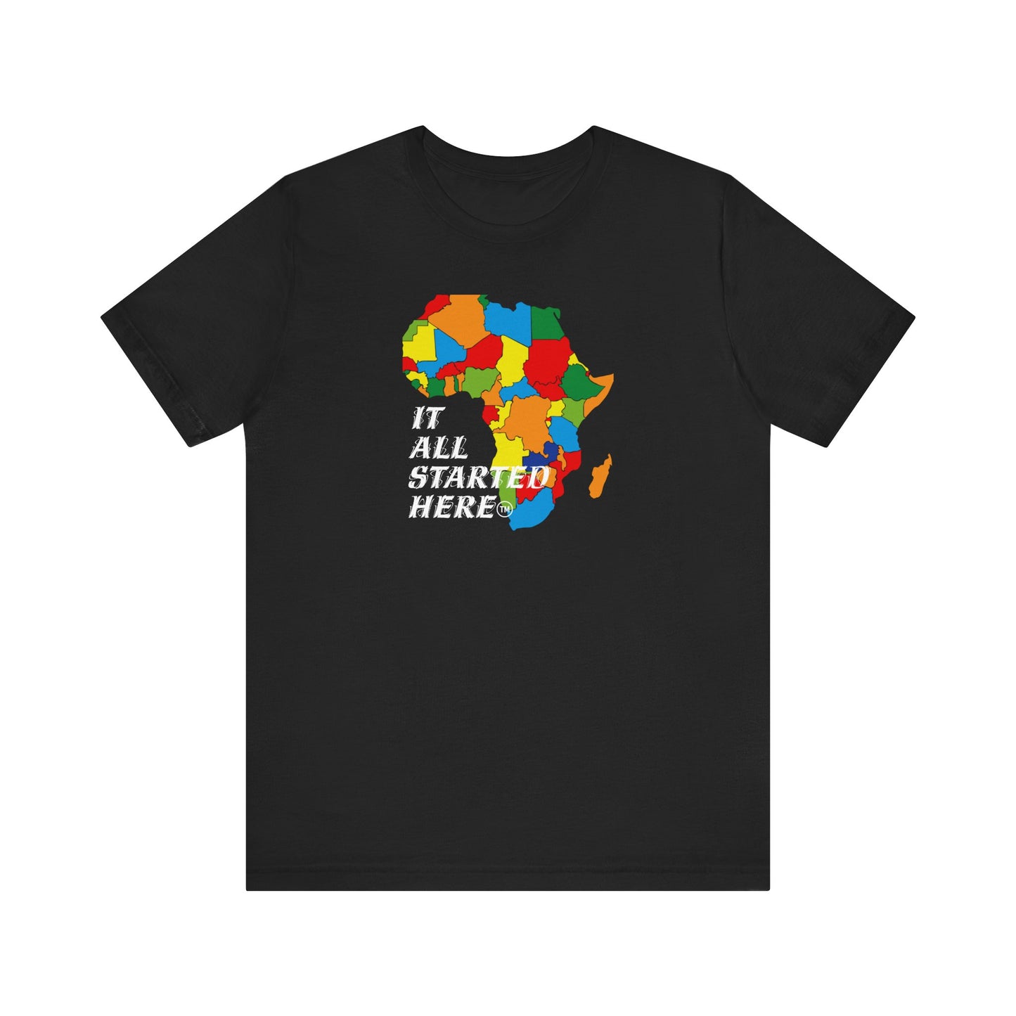 It All Started Here, Africa, Unisex Jersey Short Sleeve Tee