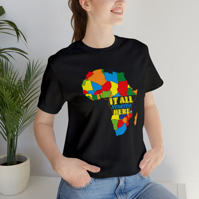 It All Started Here, Africa | Unisex Jersey Short Sleeve Tee